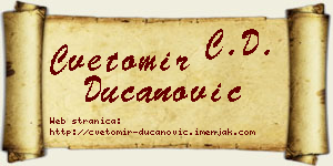 Cvetomir Ducanović vizit kartica